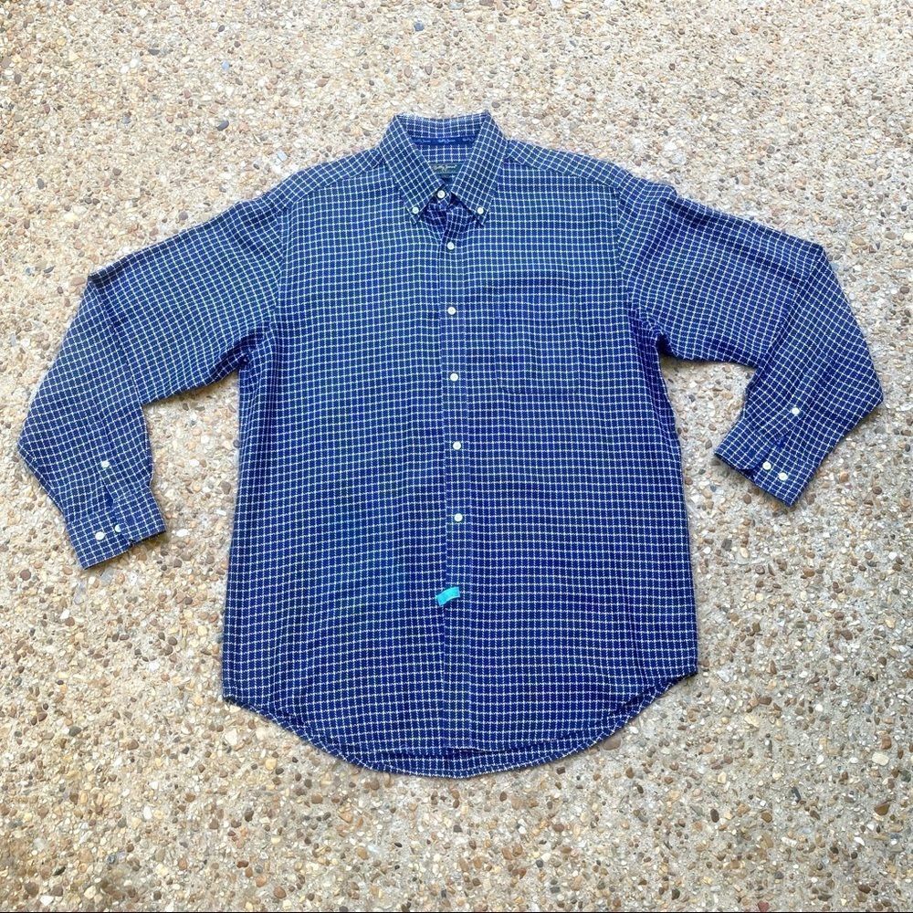 Bobby Jones Collection Golf Blue White Button Down Shirt Size L